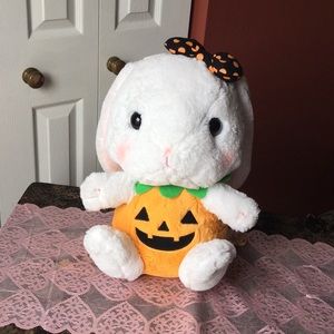 Halloween pumpkin bunny plush
